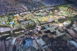 Disney announced a proposal to overhaul its Anaheim resort with new attractions, shops, restaurants and entertainment. This rendering shows the additions of attractions and shops around the resort's Disneyland Hotel and Disney's Paradise Pier Hotel.