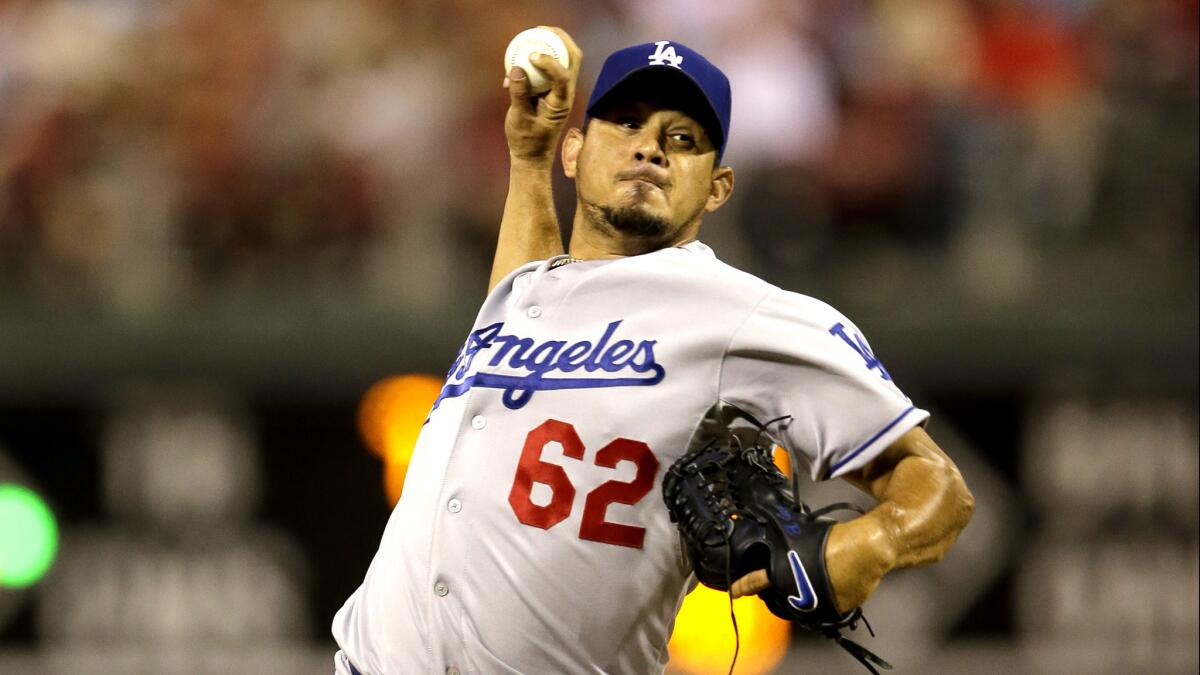 Dodgers reliever Joel Peralta has a 5.40 earned-run average in 25 games this season.