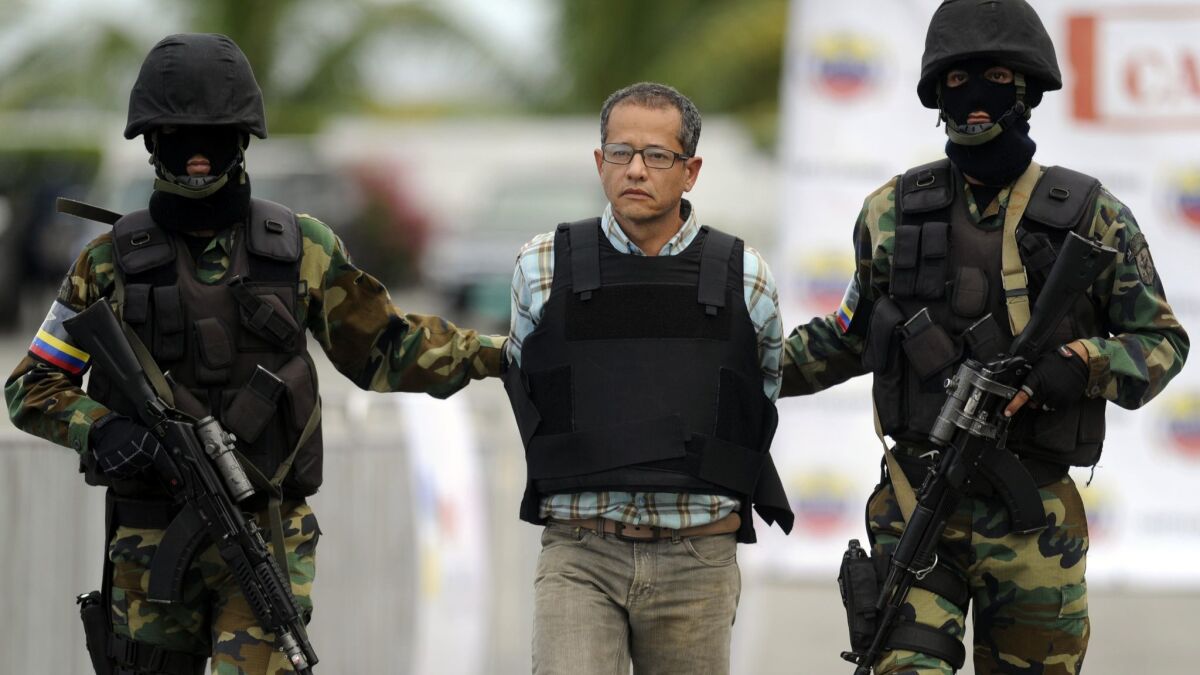 Colombian drug trafficker Jorge Cifuentes is taken into custody in 2012.