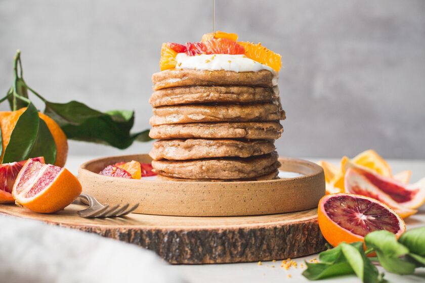 No dairy products required for Conners’ Fluffy Vegan Pancakes, from “Bakerita.”