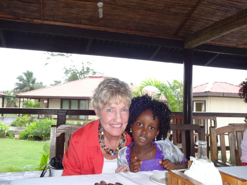 Foundation for Women CEO Deborah Lindholm in Liberia with her namesake, Deborah Tamba, age 6.