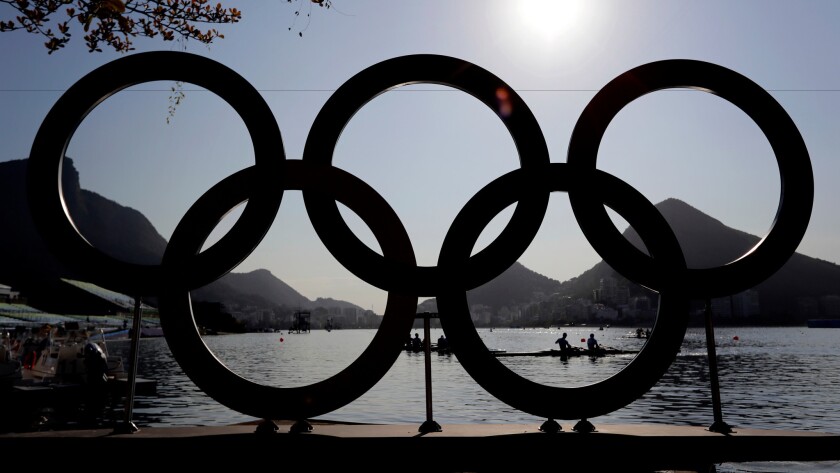Rowers practice in Lagoa ahead of the 2016 Summer Olympics in Rio de Janeiro.