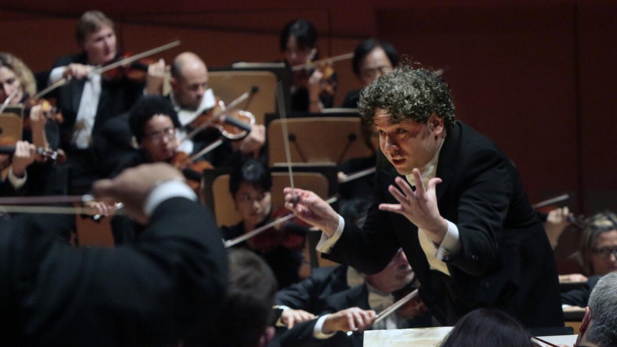 Gustavo Dudamel conducting the Los Angeles Philharmonic.