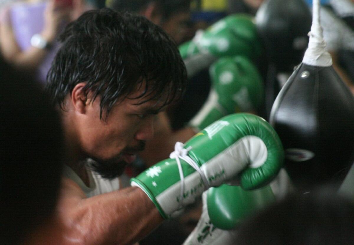 Manny Pacquiao has been training hard for his upcoming fight against Brandon Rios.