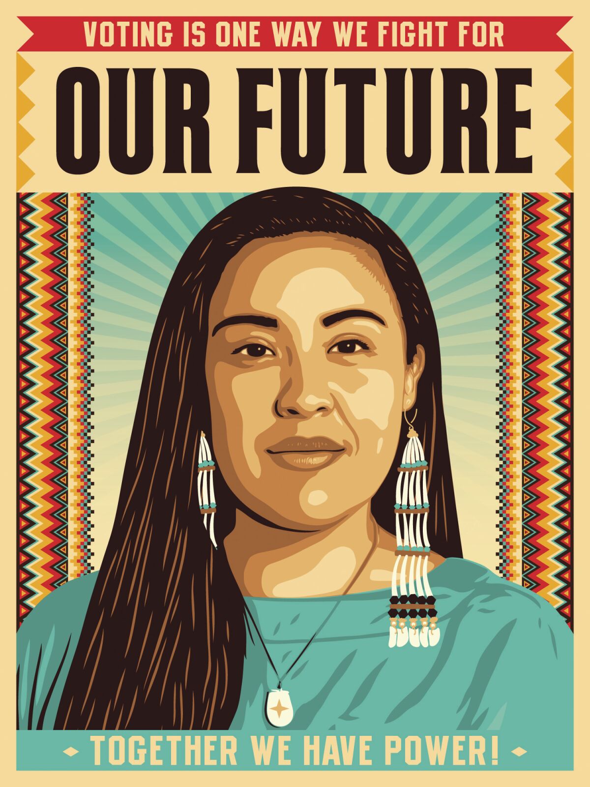 Shalene Joseph, 28, seen in "Our Future" artwork.