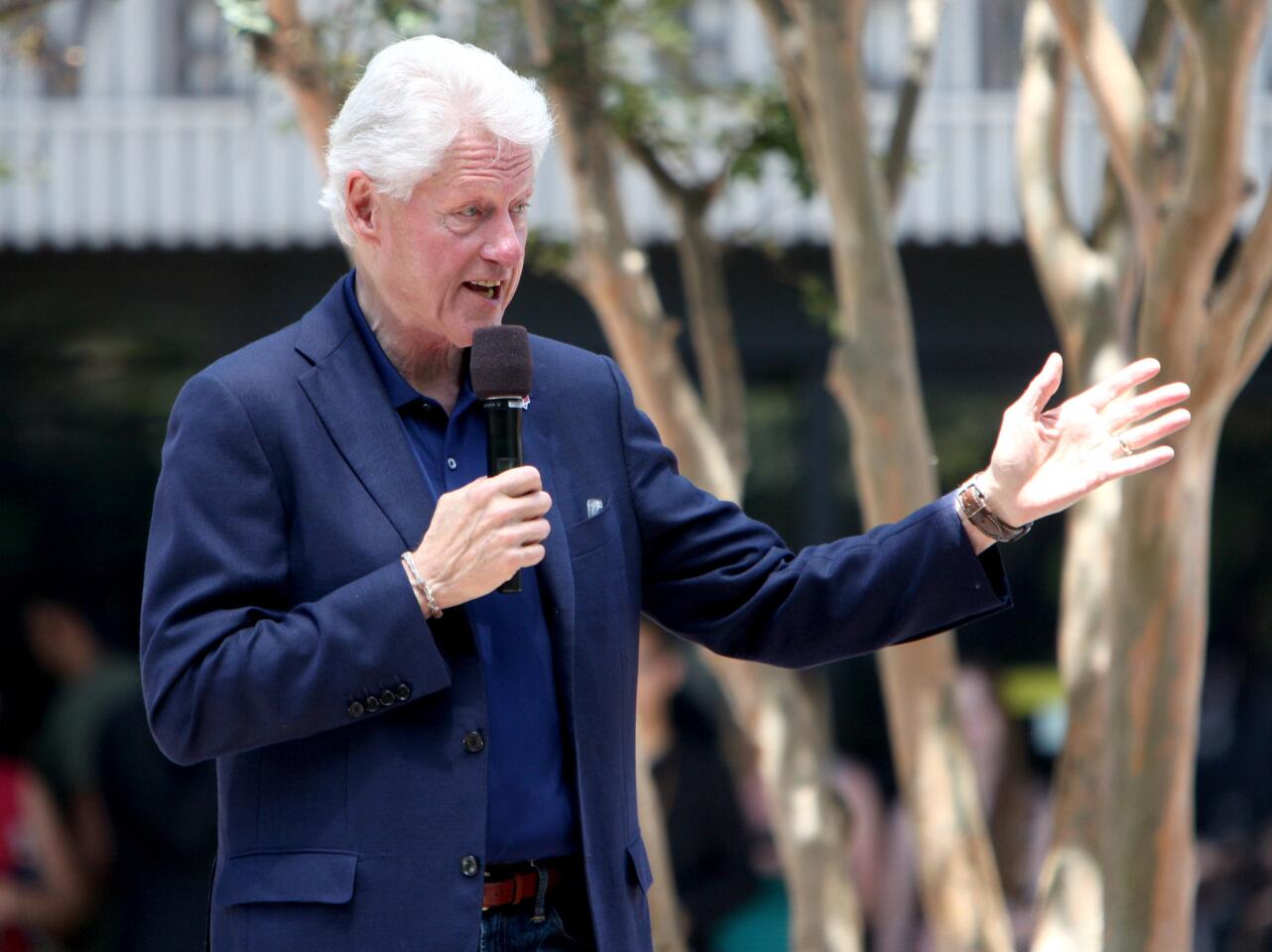 Photo Gallery: Former president Bill Clinton speaks at the Olive Recreation Center in Burbank