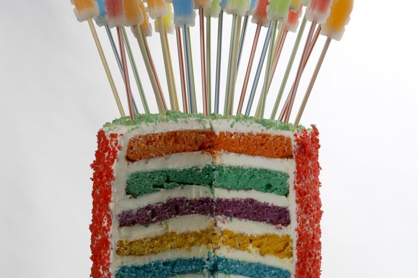 You can actually hear popping from the Seven-Layer Soda Pop Rocks Cake as the candies react with the icing. Recipe: Seven-Layer Soda Pop Rocks Cake