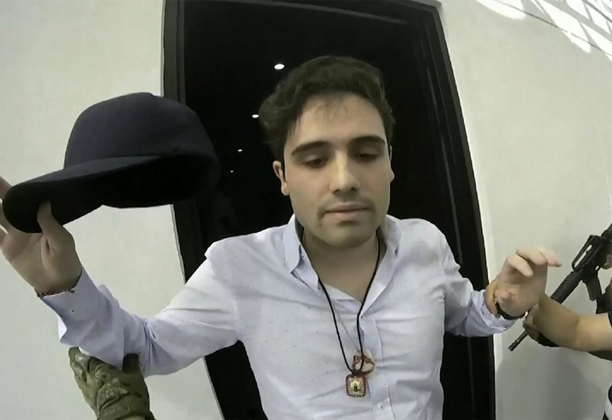 Ovidio Guzmán López at the moment of his detention in Culiacán, Mexico, in 2019.