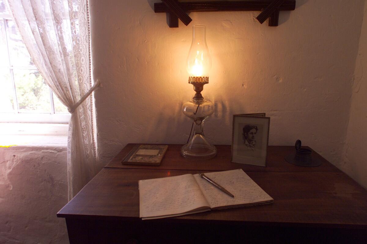 Robert Louis Stevenson's desk at his home in Monterey, Calif.