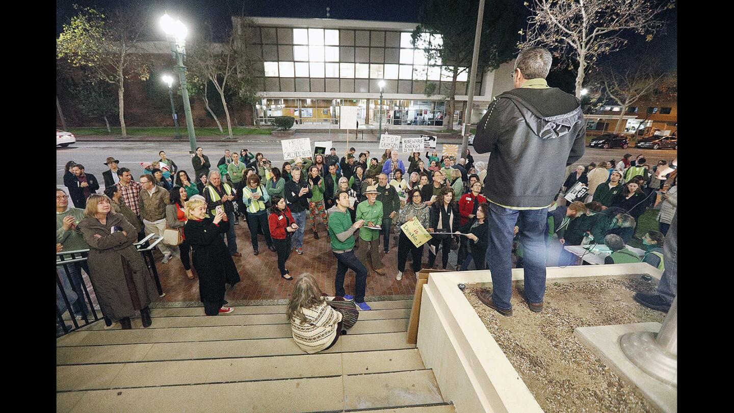 Photo Gallery: Protest at Glendale City Hall over Grayson Power Plant proposed expansion