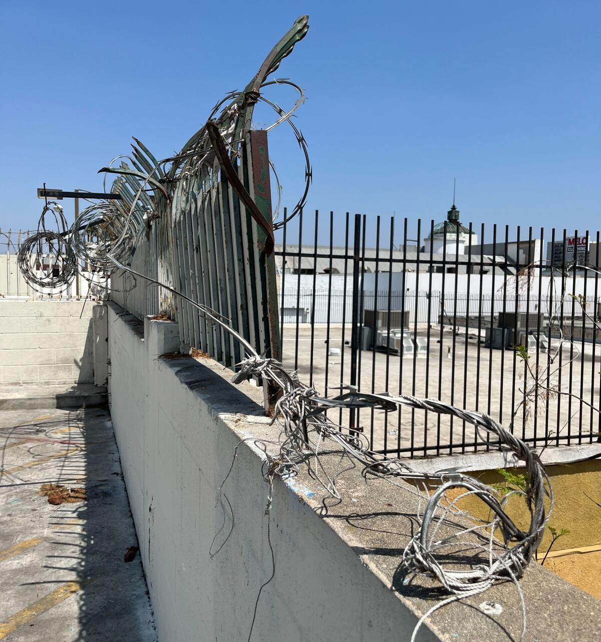 An iron fence was placed on top of La Doctora, where for three years homeless people have been sleeping and living.