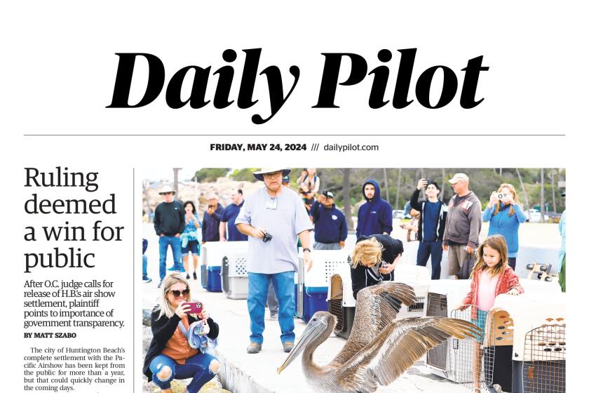 Front page of the Daily Pilot e-newspaper for Friday, May 24, 2024.