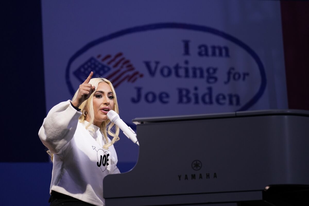 Lady Gaga performs at Joe Biden's Pittsburgh rally