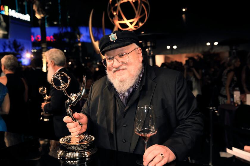 LOS ANGELES, CA., September 22, 2019: “Game of Thrones” author George R.R. Martin at the Governors Ball on the L.A. LIVE Event Deck after the 71st Primetime Emmy Awards at the Microsoft Theater in Los Angeles, CA. (Al Seib / Los Angeles Times)