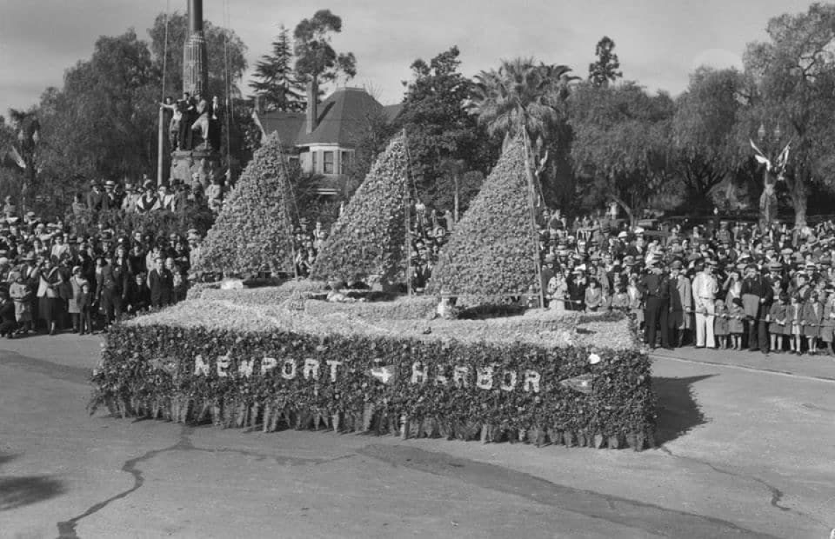 A float for Newport Harbor that participated in the Rose Parade in 1932.