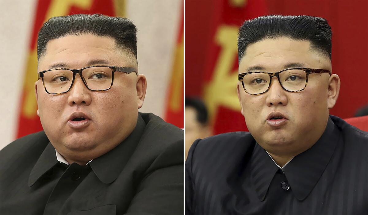 Older and more recent photos of North Korean leader Kim Jong Un showing his face is thinner-looking now