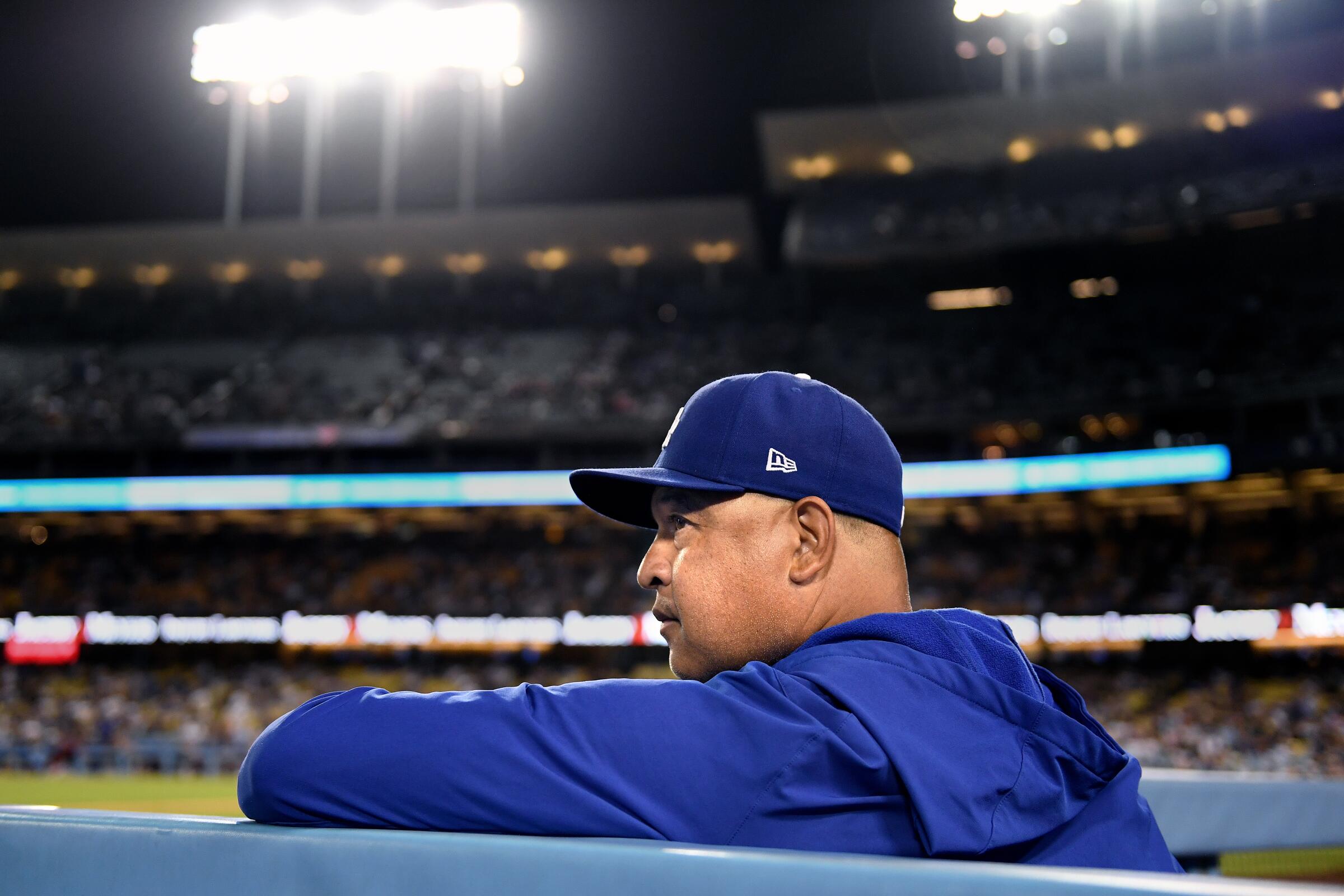 Los Angeles, California October 3 2022-Dodgers manager Dave Roberts during a recent game.