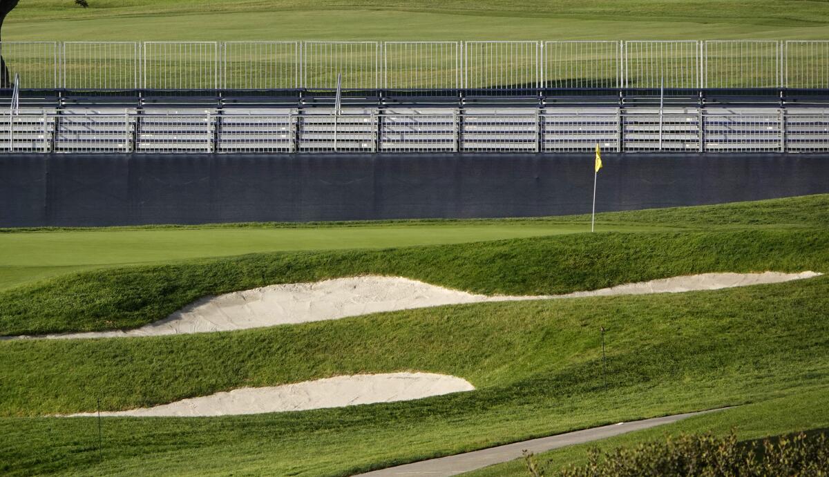 Kikuyu rough is visible at the 13th hole of Torrey Pines South, where U.S. Open will be played this week.