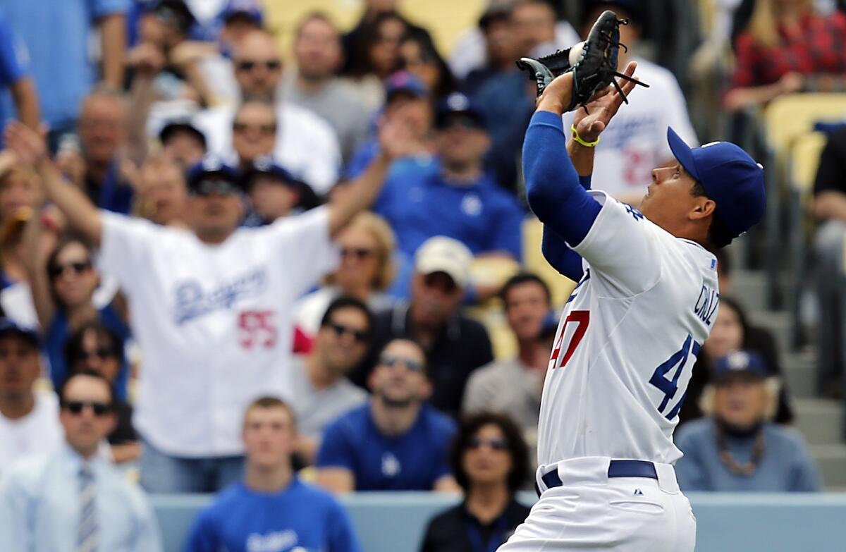 Dodgers third baseman Luis Cruz has gone 0 for 17 to start the season.