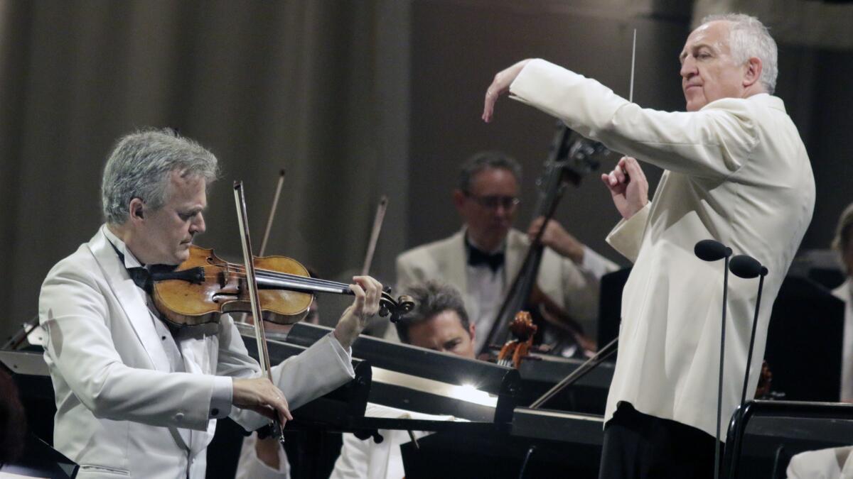 Bramwell Tovey conducted and L.A. Phil concertmaster Martin Chalifour soloed at the Bowl.