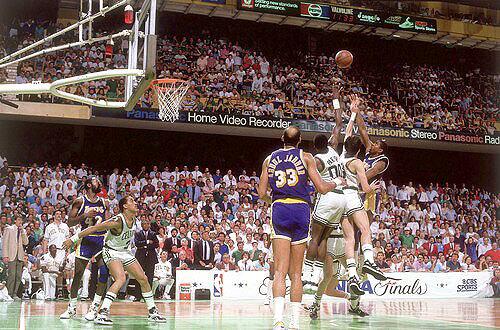 No. 1: Magic Johnsons baby hook over three future Hall of Famers at Boston Garden gave the Lakers a 3-1 lead against the Celtics in the 1987 Finals.