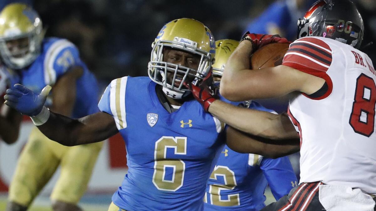 UCLA defensive back Adarius Pickett in action against Utah.