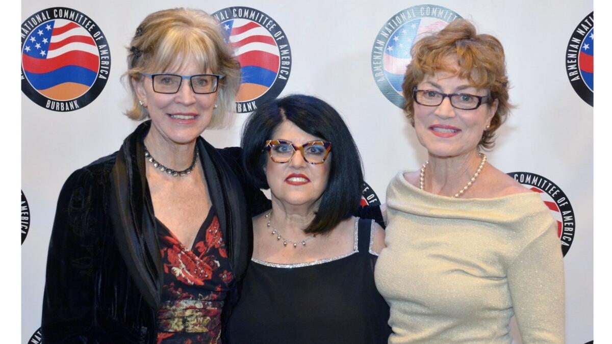 Armenian National Committee of Burbank Chairwoman Silva Kechichian, center, welcomed Mayor Emily Gabel-Luddy, left, and Vice Mayor Sharon Springer to the organization's gala banquet.