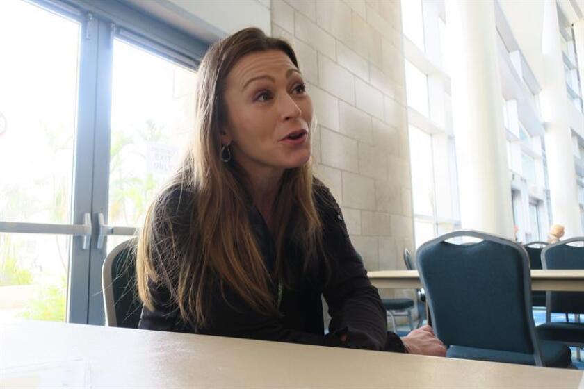 La secretaria de Educación de Puerto Rico, Julia Keleher, habla durante una entrevista con Efe en San Juan (Puerto Rico). EFE/Archivo