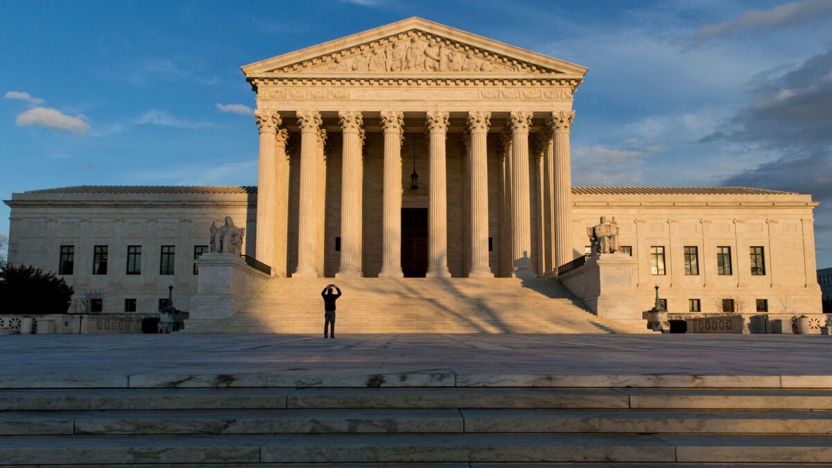 This Feb. 17, 2016, photo shows the Supreme Court building in Washington, D.C. The justices have been asked to throw out the death sentence for an Alabama man because the state's procedures run afoul of recent Supreme Court rulings on capital punishment.