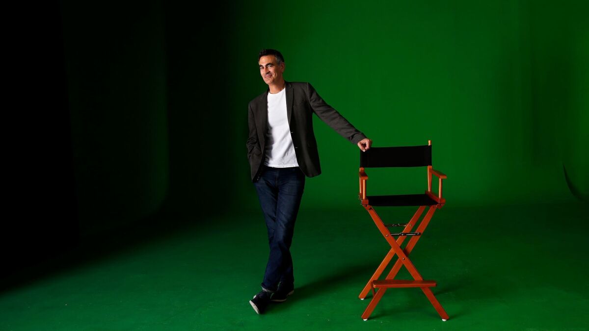 Mark Ciglar, founder and creative director of Cinevative in Northridge, is photographed on the green screen stage.