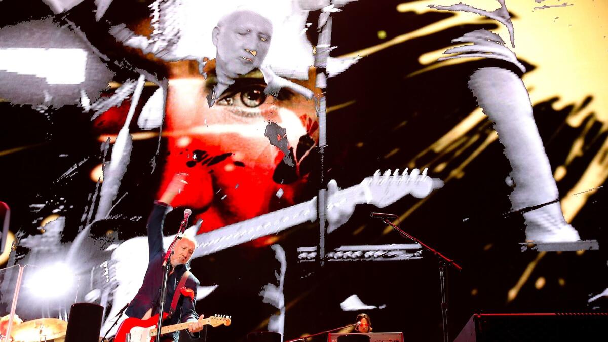 Rock guitarist Pete Townshend, at Desert Trip in Indio in October, is bringing his trademark windmill move to Vegas when the Who begins a residency at Caesars.