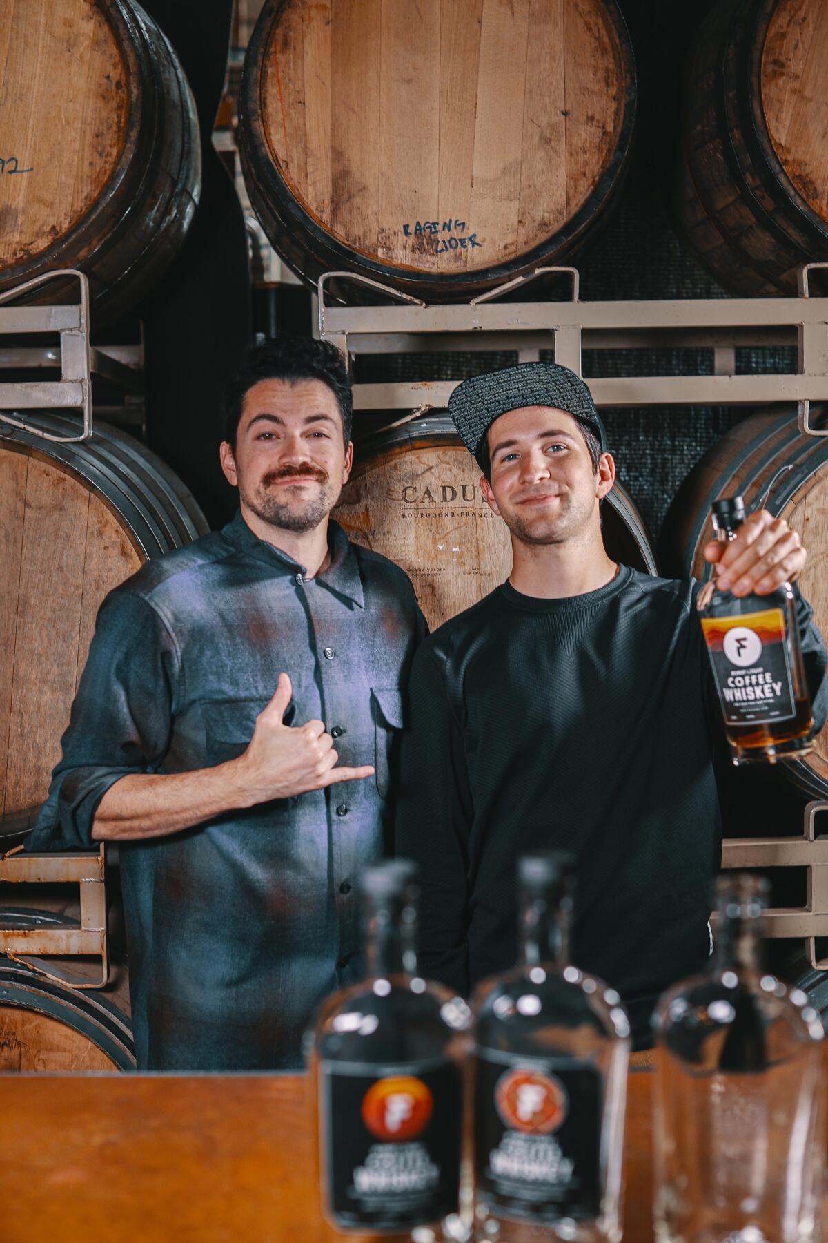 Ryan Espinoza, left, and David Elizondo of First Light Coffee Whiskey 