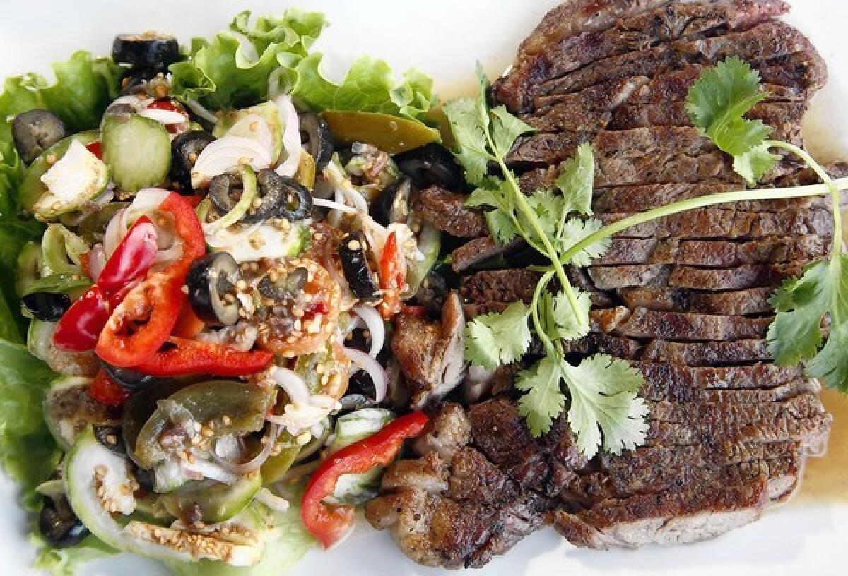 Grilled beef and anchovy salad from Little La Lune Cuisine.