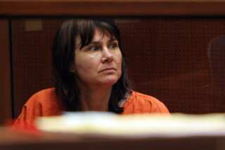 Stephanie Lazarus, a Los Angeles police detective charged with capital murder in the 1986 slaying of her ex-boyfriend's wife pleaded not guilty during her arraignment in Los Angeles Superior Court Monday morning, July 6, 2009. (AP Photo/Al Seib ,Pool)]