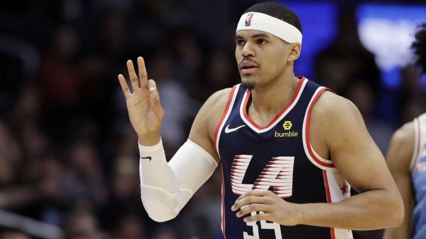 Tobias Harris averaged career bests of 20.9 points, 7.9 rebounds and 43.4% three-point shooting this season, playing in all 55 games with the Clippers.