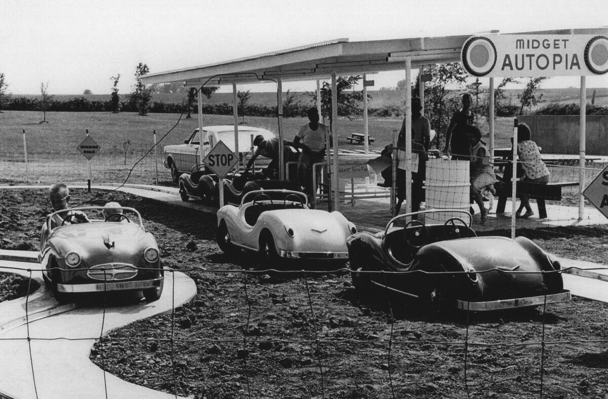 After a nine-year tenure in Anaheim, Disneyland's Midget Autopia ride moved to Marceline, Mo. (shown here), from 1966-77. That city's Walt Disney Hometown Museum is launching a campaign to rebuild and reopen the attraction.
