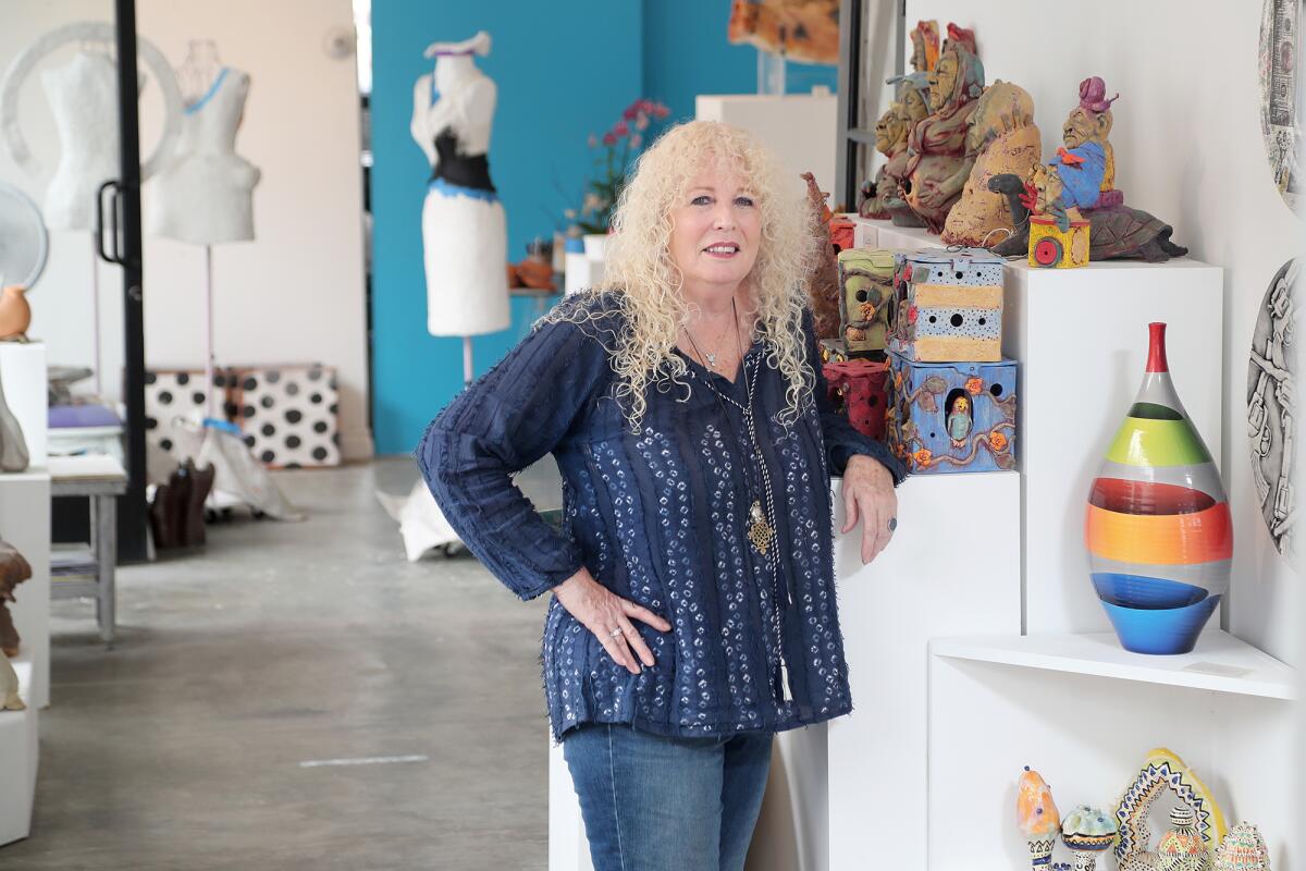 Artist and owner Robin Lee Riddell of Coastal Eddy Gallery in Laguna Beach.