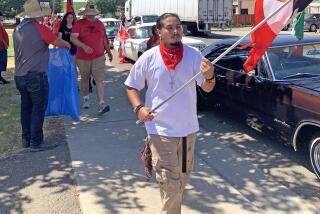 A small group of farm workers and supporters who, for the first time in nearly 30 years, are marching 335 miles from the UFW's headquarters near Delano to the State Capital.