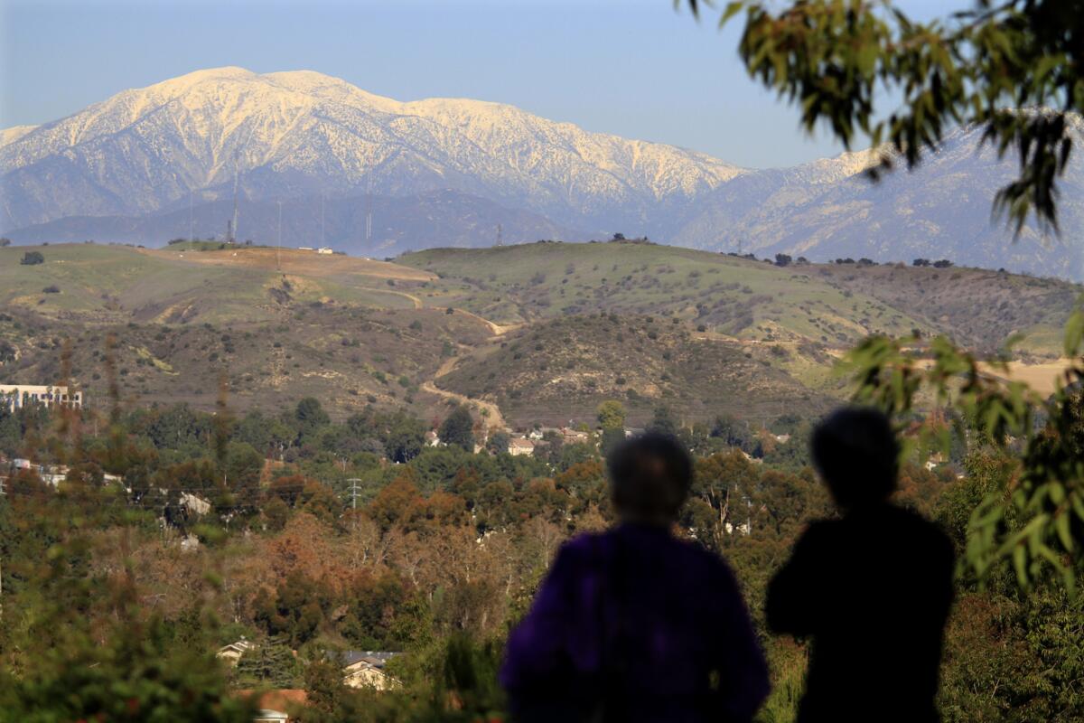A view of Mt. Baldy, where a man was killed this week when his vehicle fell down the side of the mountain.