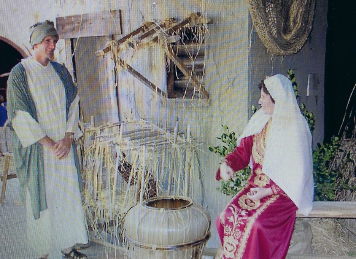 A village scene from when The Church of Jesus Christ of Latter-day Saints presented a Bethlehem event in 2000.