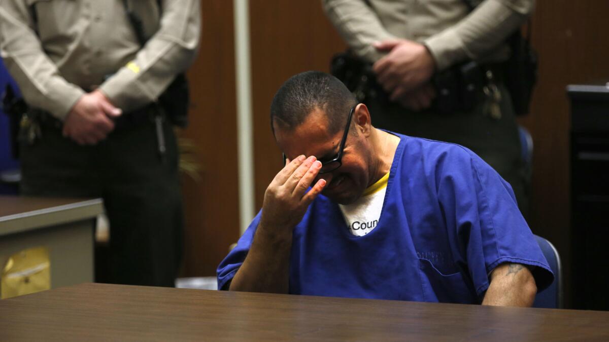 Luis Lorenzo Vargas breaks down in court as he is exonerated for three sexual assaults that he was conivicted of and spent 16 years in jail.