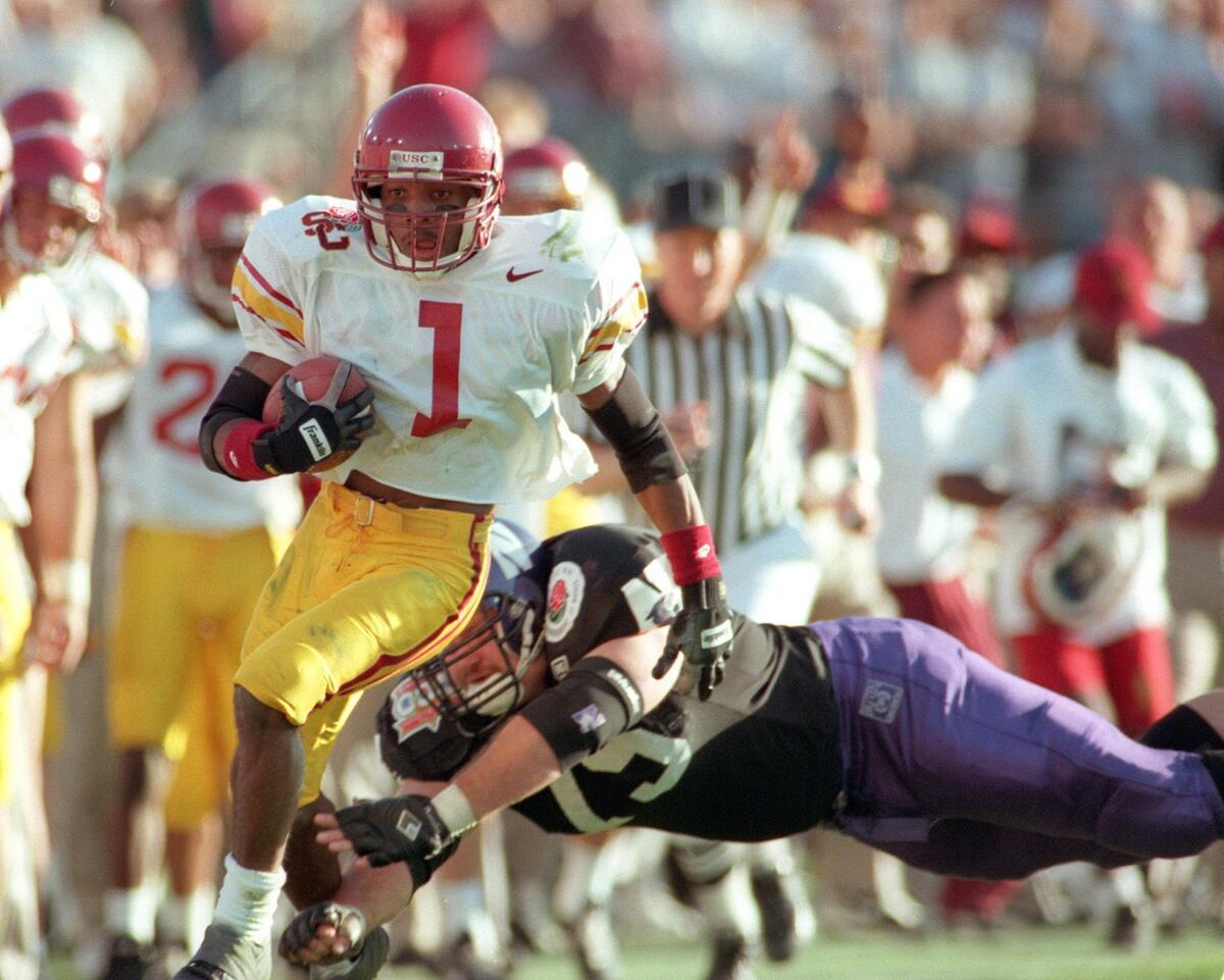 Daylon McCutcheon played for USC from 1995 to 1998, including in the 1996 Rose Bowl against Northwestern, and was selected by the Cleveland Browns in the third round of the 1999 NFL draft.