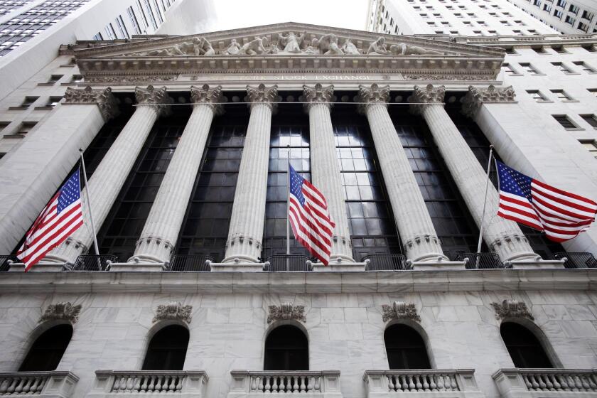 The New York Stock Exchange in lower Manhattan.