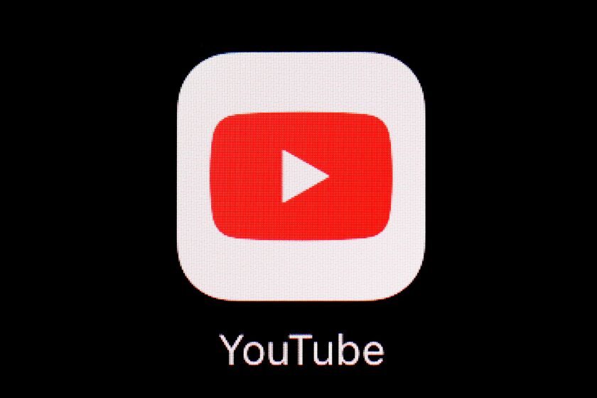 A white triangle inside of a red square inside of a white square inside of a black square that reads "YouTube"