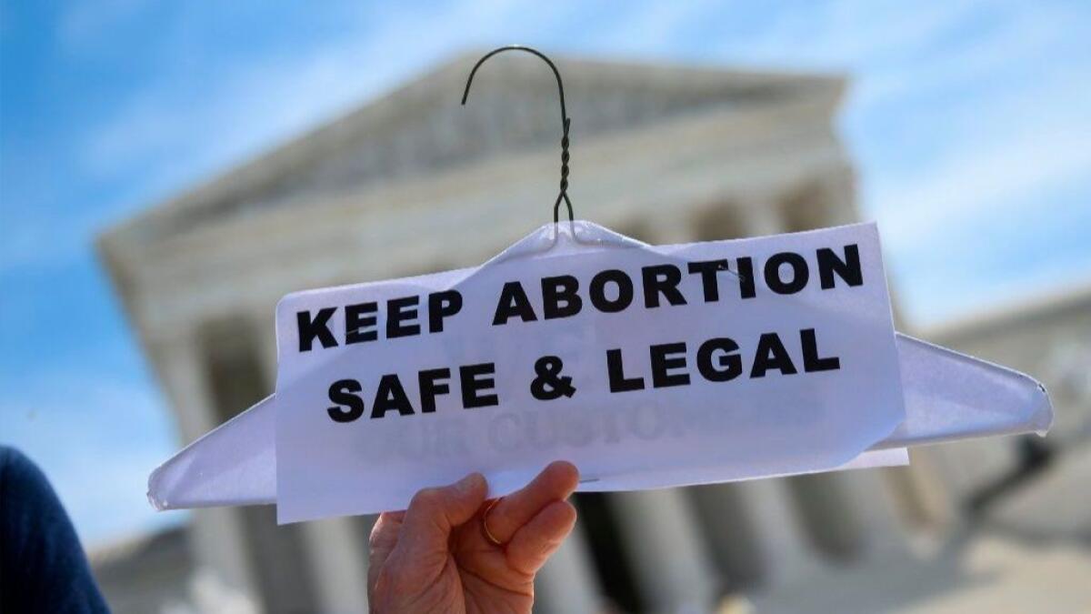 Abortion rights activists rally in front of the U.S. Supreme Court in Washington on Tuesday.