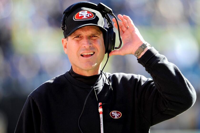 Former 49ers coach Jim Harbaugh appears set to return to his alma mater and take the job at Michigan.