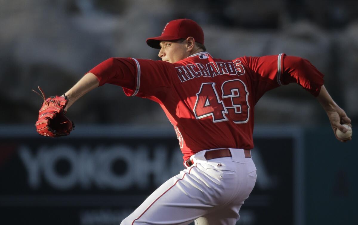 Garrett Richards gave up one run on four hits over six innings while striking out seven batters for the Angels on Friday in a 7-3 win over the Texas Rangers.