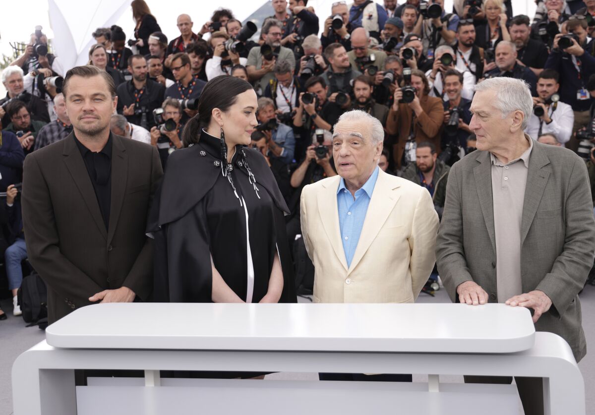 Leonardo DiCaprio, Lily Gladstone, Martin Scorsese and Robert De Niro.