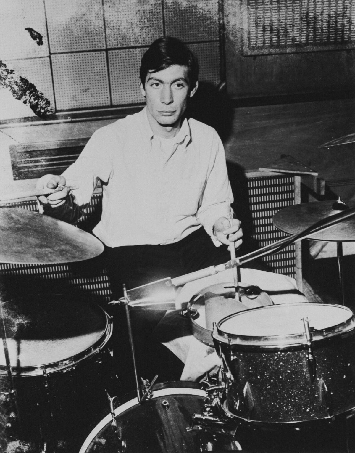 Charlie Watts at the drums circa 1965.