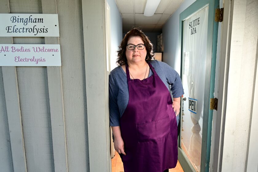 CAMPBELL, CA - APRIL 22, 2021 - Chrystal Bougon poses for a photo at her office in Campbell, California on April 22, 2021. (Josh Edelson/for the Times)